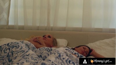Stepmoms Get Naughty: Busty MILFs Punish Horny Teen with Scissoring Action (+18)