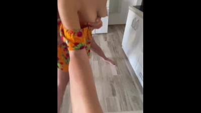 Intense POV Creampie After Wild Kitchen Fuck with Stunning Brunette