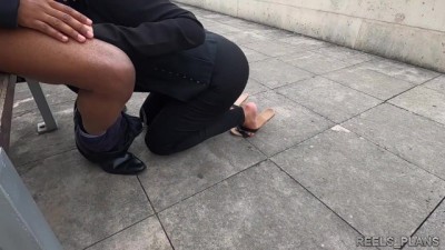 Veiled Arab Girl Takes It in Public for a Trip to Marbella