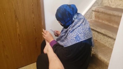 Arab Mature Giving Pedicure and Trim you poen