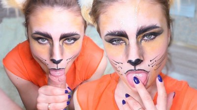 Sensual Fast Blowjob from Cosplay Fox Girl