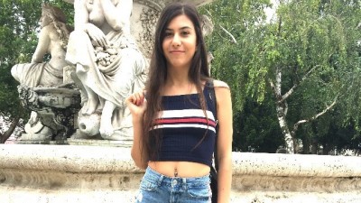 20 Yo amateur brunette shared her pink pussy for cash