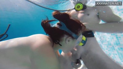 Super Hot Underwater Girls Stripping and Masturbating
