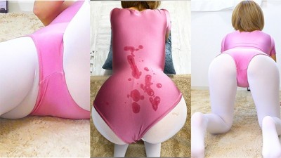 本物レオタード白タイツでヨガストレッチ激しい素股でちんちんに擦り付けクリイキ