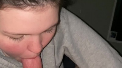 Amateur Brunette Couple - Babysitter Passionate Blowjob
