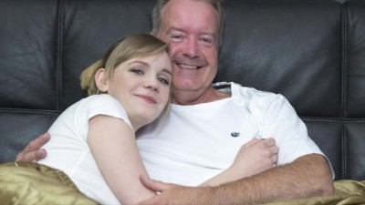 Blonde Bends over to get Fucked by Grandpa Huge Dick