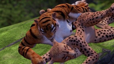 Ловля кота FURRY Porno of Lesbians