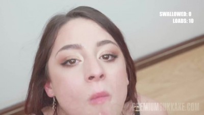 Rebeka Brown Swallows 63 Huge Mouthful Cumshots