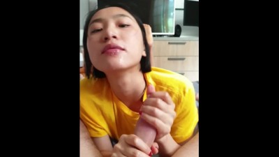 Morning Blowjob by Sweet Asian Student