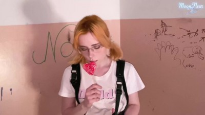 Schoolgirl Deep Sucking and Fucking Instead of LesStepsons