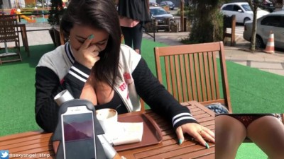 Public female orgasm interactive toy Great face agony torture