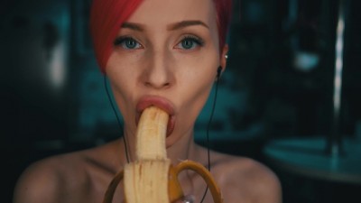 Redhead Babe ASMR playing with Banana
