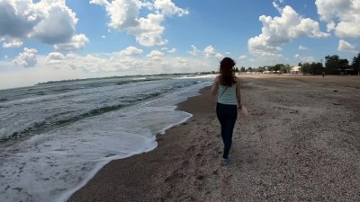 Horny slut fucked in the sun on the beach