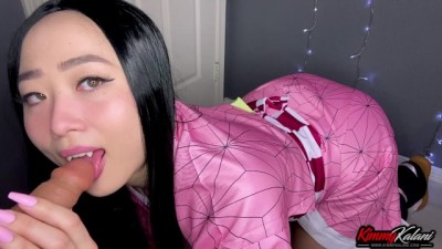 Babe Nezuko Plays & Sucks Your Dick