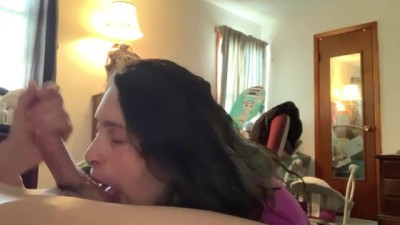 2 HANDS AND LICKING CUM OFF BALLS BEFORE STEPMOM