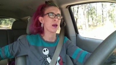 Mature masturbates and gets high in the car Public