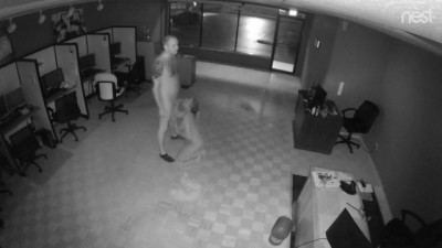 (Security Camera) Secratry Fucks her Boss.