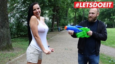 Busty German beauty had sex with her fan