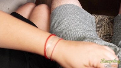 Schoolgirl's Naughty Handjob Under the Desk During Class