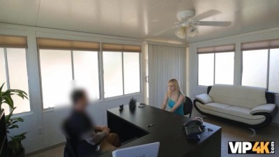 Blonde Gets Approved for Some Naughty Credit Action