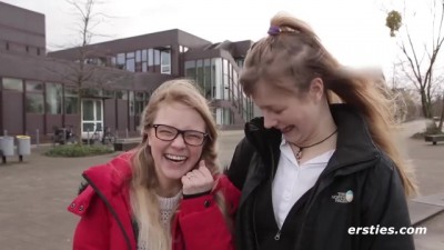 German Girls Get Naughty in Berlin Library