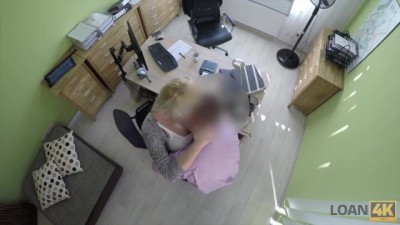 Blonde Bombshell Trades Naughtiness for Loan Approval!