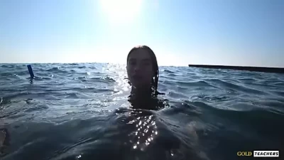 Nude Model Gets Wet 'n Wild at Russian Public Beach!